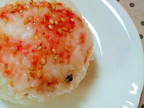✿明太子ふりかけと海苔とゴマのおにぎり❤